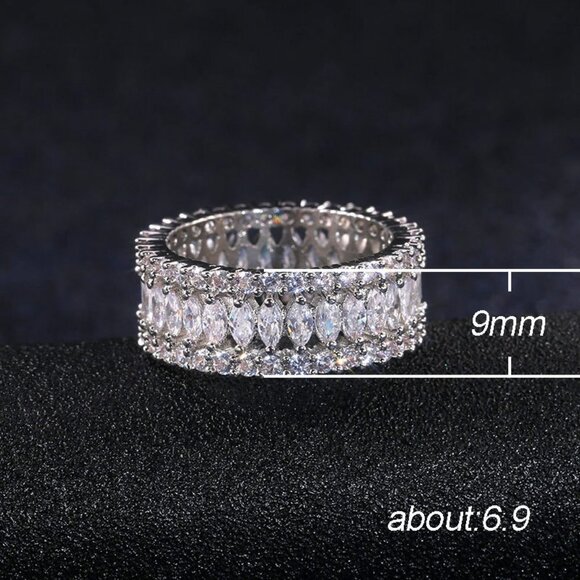 💥 Fashion Dainty Marquis Round Gems Beautiful Eternity Rings Women, PD168 - Picture 11 of 11